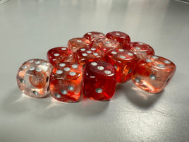 Chessex Dice Nebula Red/Silver Luminary D6 Block (12 dice)