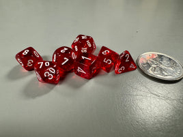 Chessex Mini Dice Translucent Red/White 7-Die Set