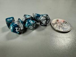 Chessex Mini Dice Gemini Steel-Teal/White 7-Die Set