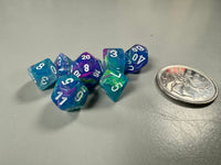 Chessex Mini Dice Festive Waterlily/White 7-Die Set