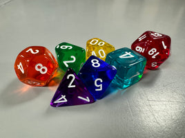 Chessex Dice Prism Translucent GM & Beginner Player 7-Die Set