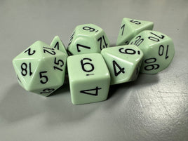 Chessex Dice Opaque Pastel Green/Black 7-Die Set