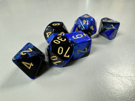 Chessex Dice Gemini Black-Blue/Gold 7-Die Set