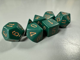 Chessex Dice Opaque Dusty Green/Copper 7-Die Set