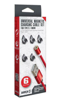 Magnetic USB Charge Cable (Red) (4 FT) USB Micro/USB C