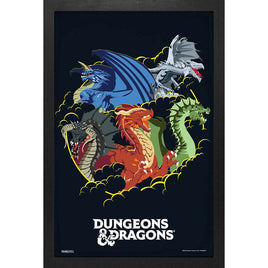 Dungeons & Dragons Five Dragons 11" x 17" Framed Print