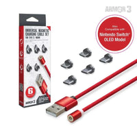 Magnetic USB Charge Cable (Red) (4 FT) USB Micro/USB C