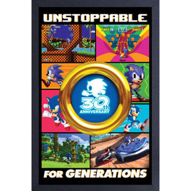 Sonic the Hedgehog 30th Anniversary Unstoppable for Generations 11" x 17" Framed Print
