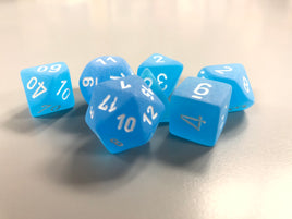 Chessex Dice Frosted Caribbean Blue/White 7-Die Set