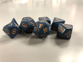 Chessex Dice Opaque Dusty Blue/Copper 7-Die Set