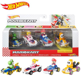 Hot Wheels Mario Kart 4 Pack (Yoshi, Peach, Mario & Yellow Shy Guy)