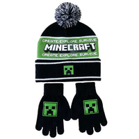 Minecraft Creeper Beanie and Glove Set