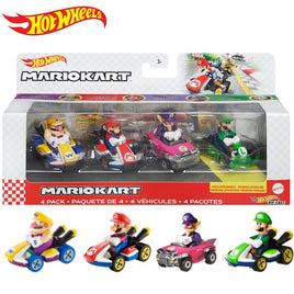 Hot Wheels Mario Kart 4 Pack (Wario, Mario, Waluigi, & Luigi)