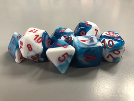 Chessex Dice Gemini Astral Blue-White/Red 7-Die Set