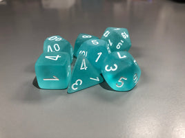 Chessex Dice Frosted Teal/White 7-Die Set