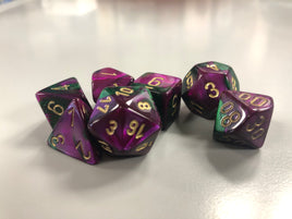 Chessex Dice Gemini Green-Purple/Gold 7-Die Set