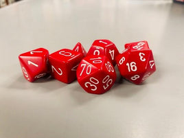 Chessex Dice Opaque Red/White 7-Die Set