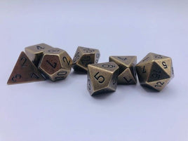 Chessex Solid Metal Dice Old Brass 7-Die Set