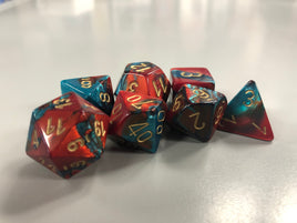 Chessex Dice Gemini Red-Teal/Gold 7-Die Set