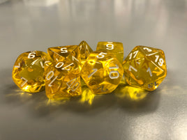 Chessex Dice Translucent Yellow/White 7-Die Set