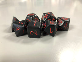 Chessex Dice Opaque Black/Red 7-Die Set