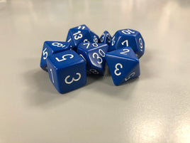 Chessex Dice Opaque Blue/White 7-Die Set
