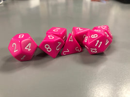 Chessex Dice Opaque Pink/White 7-Die Set