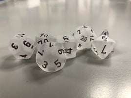Chessex Dice Frosted Clear/Black 7-Die Set