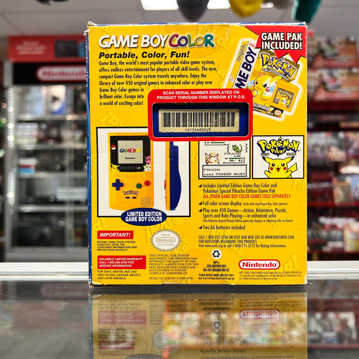 Game Boy Color Console (Pokemon Yellow Special Edition) (Complete In B ...