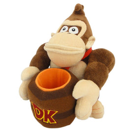 Super Mario All Star Donkey Kong w/Barrel 9" Plush Toy