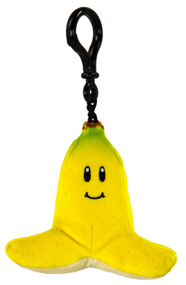Super Mario Kart Club Mocchi Mocchi Banana Clip On 4" Plush Toy