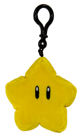 Super Mario Kart Club Mocchi Mocchi Star Clip On 4" Plush Toy