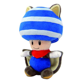 Super Mario All Star Collection Flying Squirrel Blue Toad 9" Plush Toy