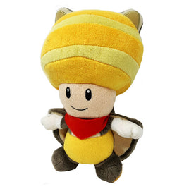 Super Mario All Star Collection Flying Squirrel Yellow Toad 9" Plush Toy