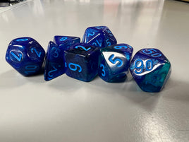 Chessex Dice Gemini Luminary Blue-Blue/Light-Blue 7-Die Set