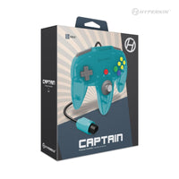 Wired Captain Premium Controller (Turquoise) for N64