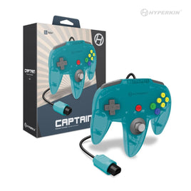 Wired Captain Premium Controller (Turquoise) for N64