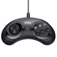 6-Button Arcade Pad (Black) for Sega Genesis