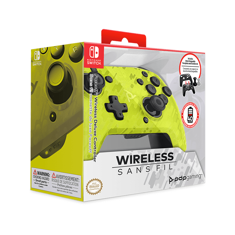 Faceoff Deluxe Wireless Controller (Neon Yellow Camo)| Microplay