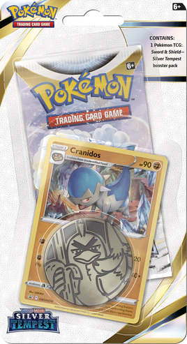 Pokemon TCG Silver Tempest Checklane Booster Pack (Cranidos)